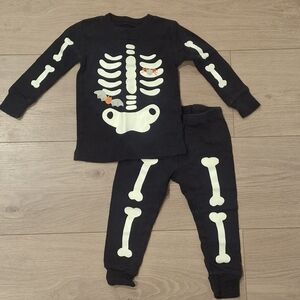 5/$25 Carter's Black Skeleton Costume with White Bones